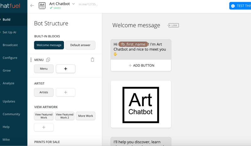 Art Chatbot Screencap